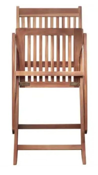 Table rectangulaire et 12 chaises de jardin acacia clair Polina - Photo n°4
