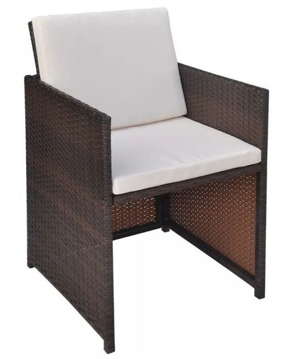 Table rectangulaire et 2 chaises de jardin résine tressée marron Iris - Photo n°6