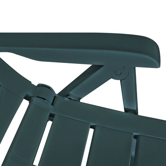 Table rectangulaire et 4 chaises de jardin plastique vert Camille - Photo n°8