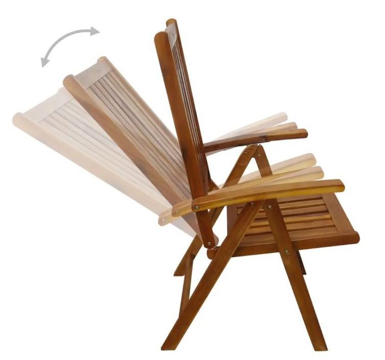 Table rectangulaire et 6 chaises de jardin acacia clair et coussins blanc Polina - Photo n°5