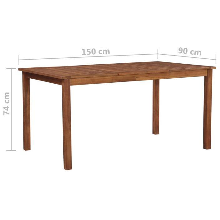 Table rectangulaire et 6 chaises de jardin acacia clair et résine tressée Cassia - Photo n°7
