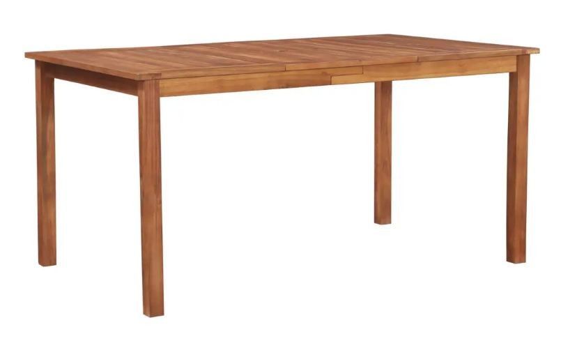 Table rectangulaire et 6 chaises de jardin acacia clair et résine tressée Cassia 2 - Photo n°7