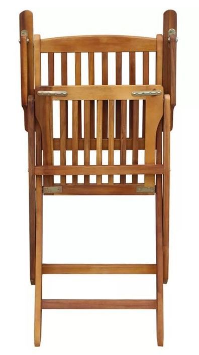 Table rectangulaire et 6 chaises de jardin acacia clair Polina - Photo n°7