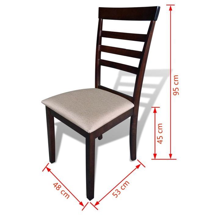 Table rectangulaire et 6 chaises marron et crème Robusta - Photo n°9
