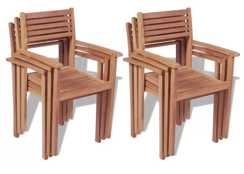 Table rectangulaire et 6 chaises teck massif clair Aqual - Photo n°7