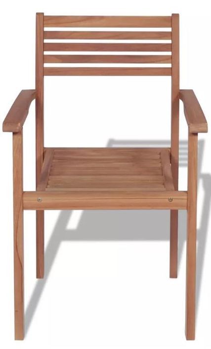 Table rectangulaire et 6 chaises teck massif clair Aqual - Photo n°9