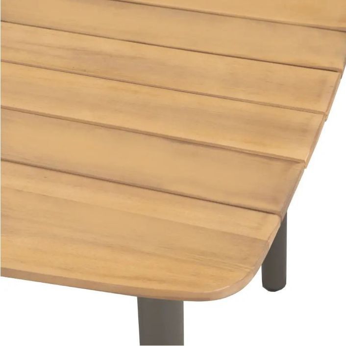 Table rectangulaire et 8 chaises de jardin acacia clair Palino - Photo n°4