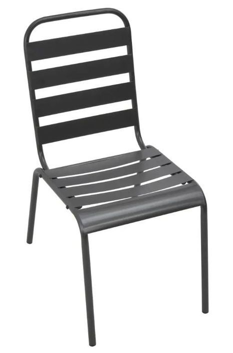 Table rectangulaire et 8 chaises de jardin métal gris Pretty - Photo n°3