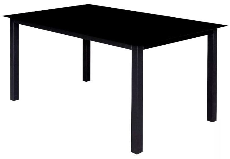 Table rectangulaire et 8 chaises de jardin métal noir et marron Groove - Photo n°3
