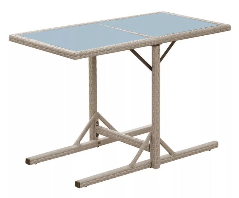 Table rectangulaire et chaises de jardin résine tressée beige Iris - Photo n°7