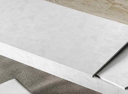 Table rectangulaire extensible 160/220 cm blanc effet marbre Kina - Photo n°3