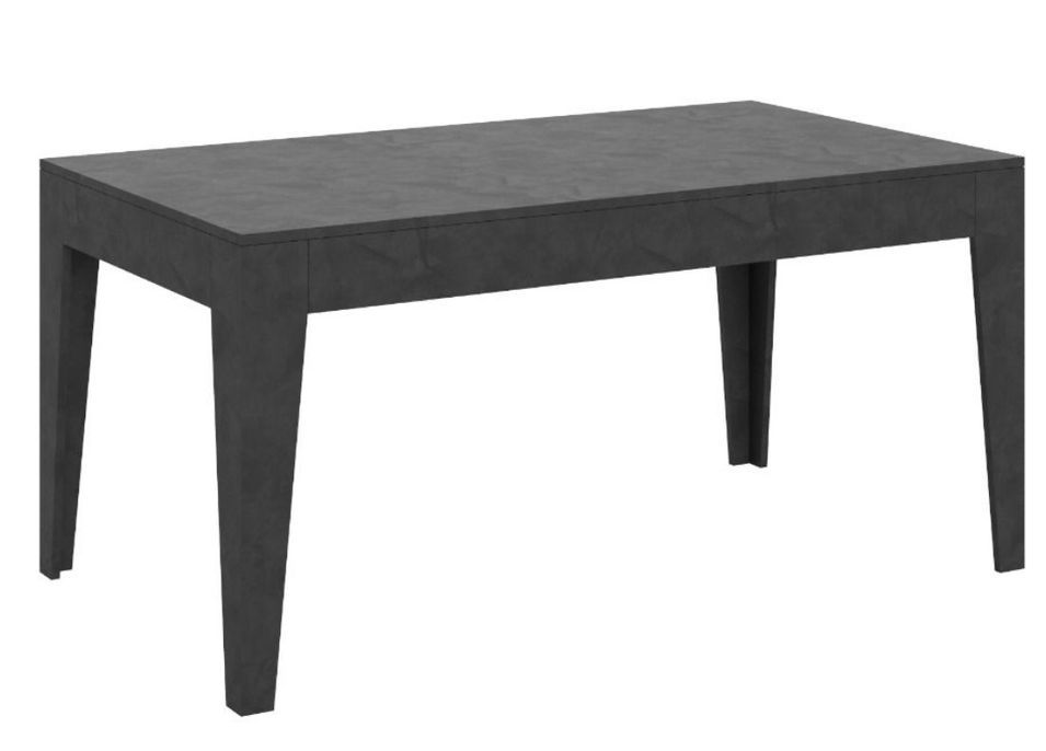 Table rectangulaire extensible 4 à 10 personnes 160/220 cm gris foncé Kina - Photo n°1