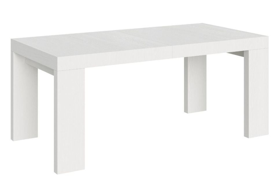 Table rectangulaire extensible 160 à 264 cm blanche Ribo - Photo n°1
