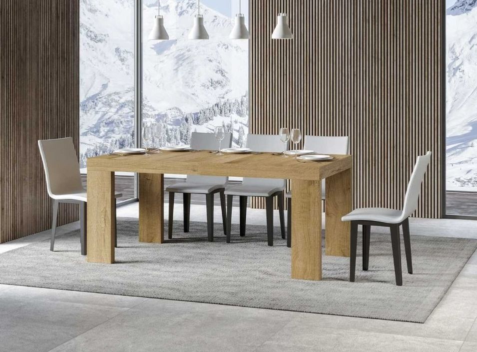 Table rectangulaire extensible 160 à 420 cm bois clair Ribo - Photo n°3