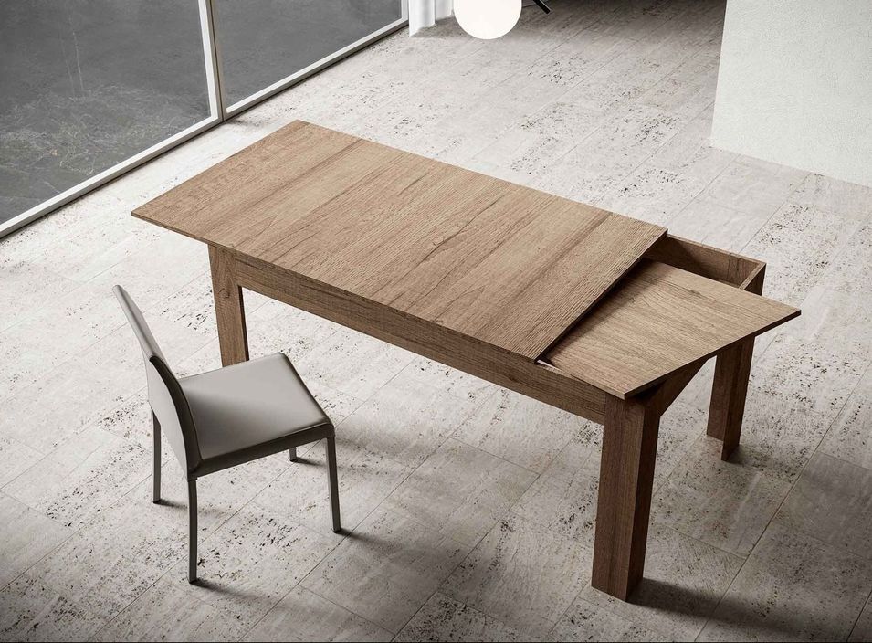 Table rectangulaire extensible 4 à 10 personnes 160 à 220 cm bois clair Tipi - Photo n°4