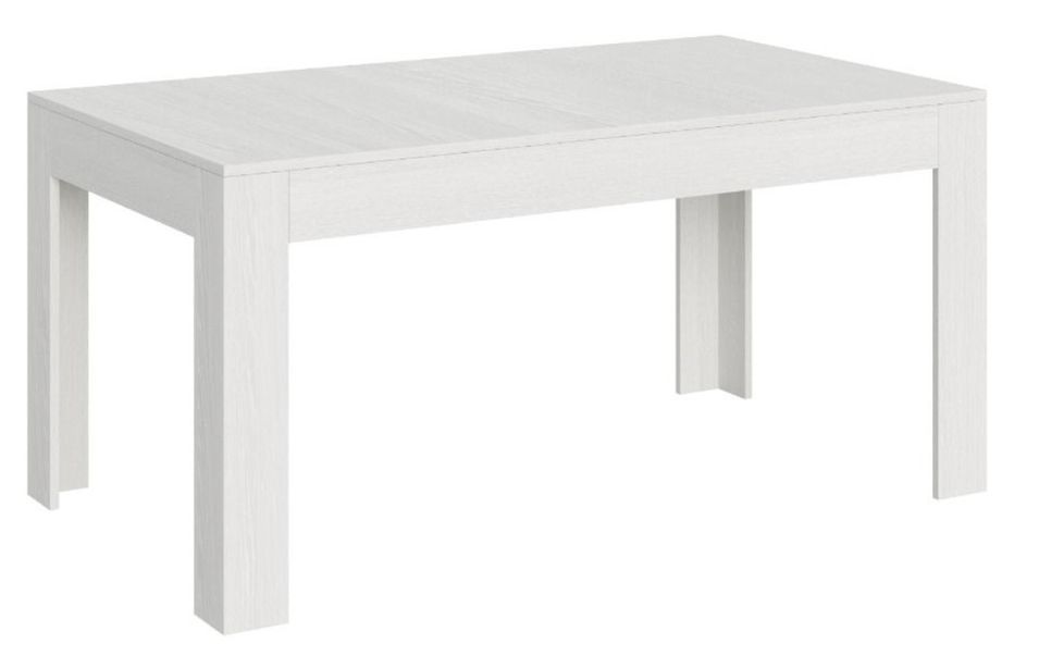 Table rectangulaire extensible 4 à 10 personnes 160 à 220 cm cendre blanche Tipi - Photo n°1