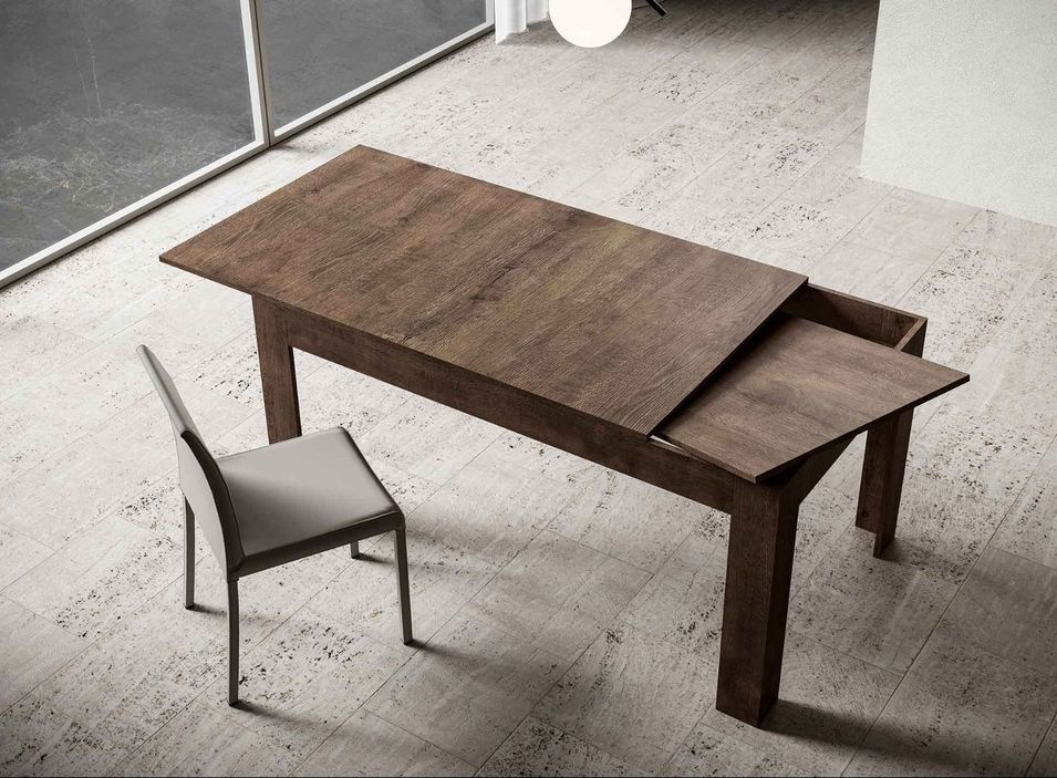Table rectangulaire extensible 4 à 6 personnes 120 à 180 cm bois foncé Tipi - Photo n°3
