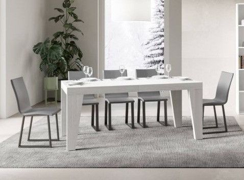 Table rectangulaire extensible 6 à 20 personnes L 180 à 440 cm blanc Naxo - Photo n°3