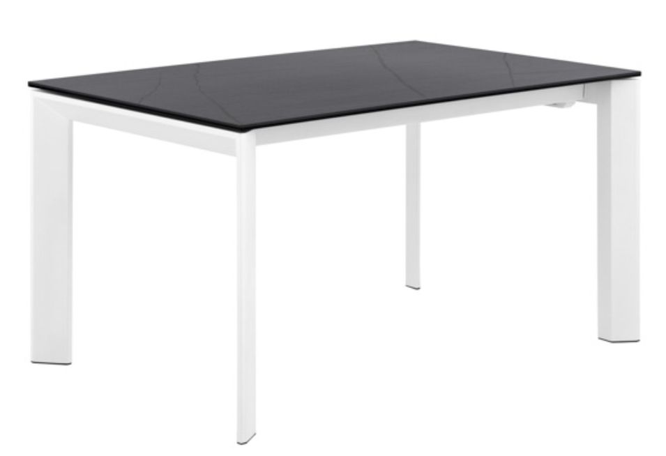 Table rectangulaire extensible porcelaine et métal Spanila - Photo n°1