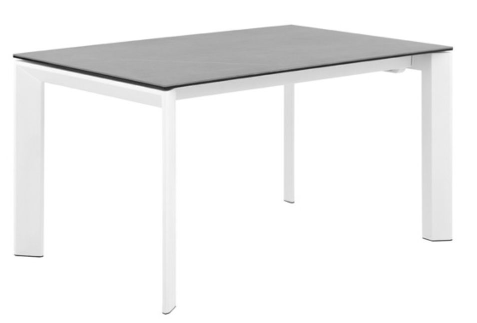 Table rectangulaire extensible porcelaine et métal Spanila - Photo n°1