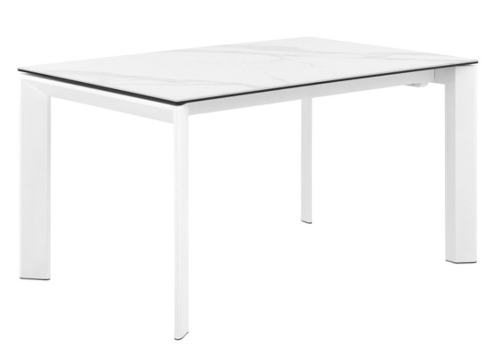 Table rectangulaire extensible porcelaine et métal Spanila - Photo n°1