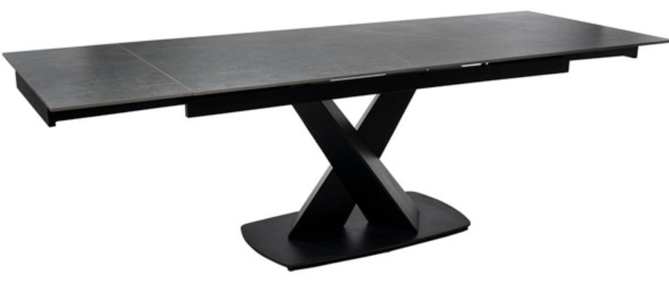 Table design extensible plateau porcelaine et pieds métal noir Konty - Photo n°9