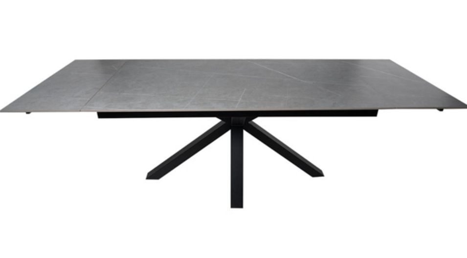 Table rectangulaire extensible porcelaine et métal noir Slika - Photo n°9