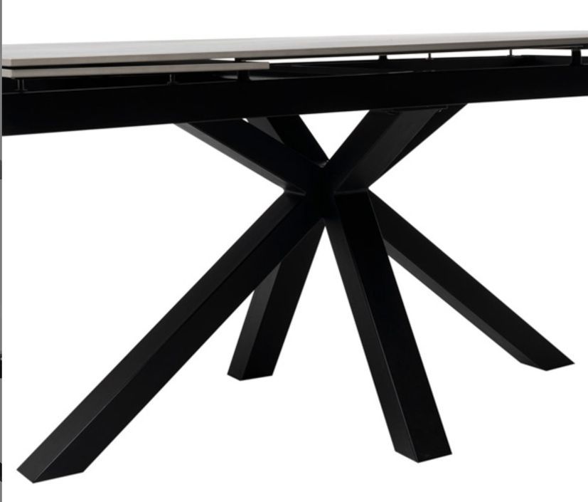 Table rectangulaire extensible porcelaine et métal noir Slika - Photo n°6