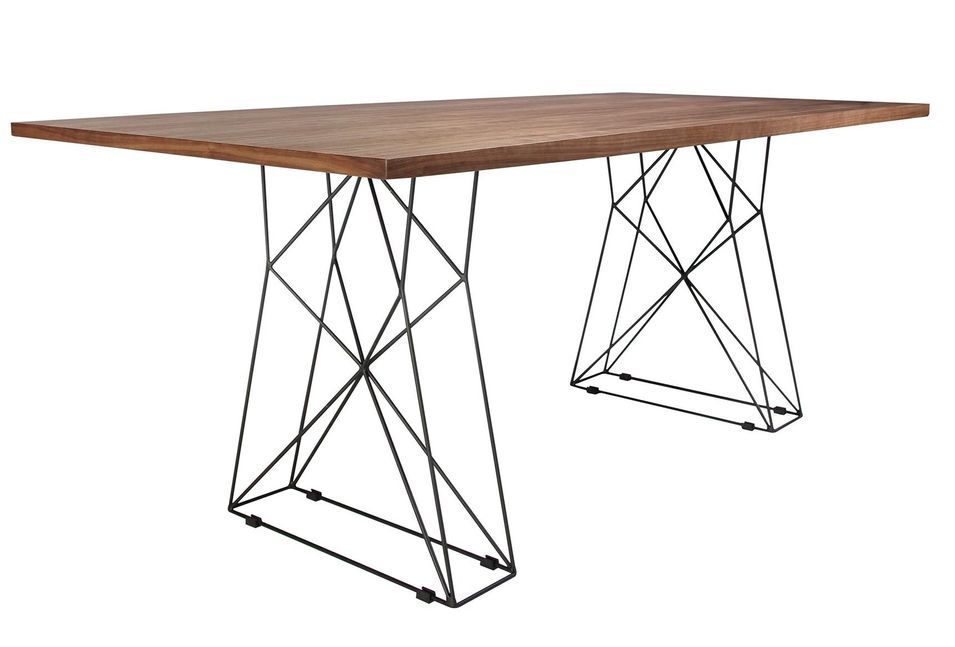 Table rectangulaire Padika 200 cm - Noyer et pieds métal noir - Photo n°5