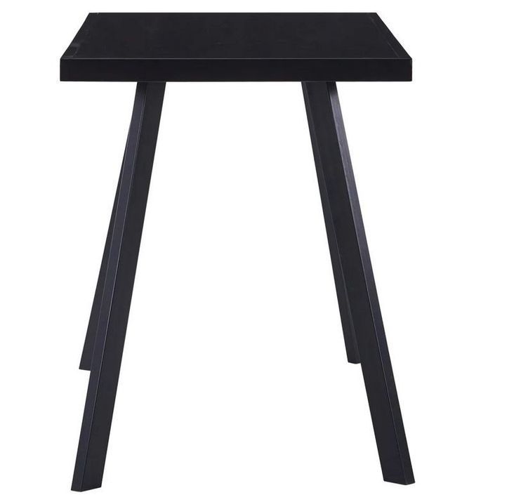 Table rectangulaire verre trempé noir et pieds métal Ragya 120 cm - Photo n°3