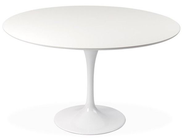 Table ronde 100 cm laquée blanc Pétale - Photo n°1