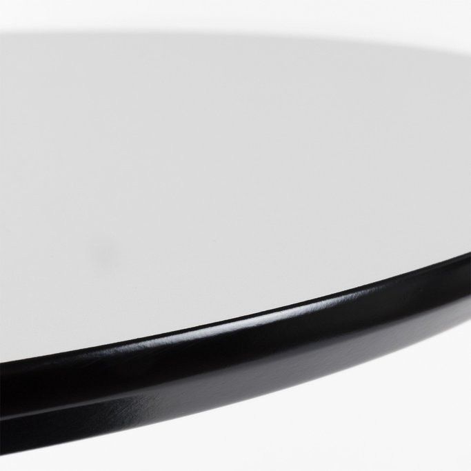 Table ronde bois blanc mate et pied acier noir Kofy 80 cm - Photo n°3