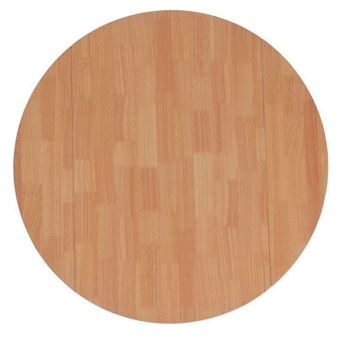 Table ronde bois clair et pieds hévéa massif blanc Verco D 90 cm - Photo n°4