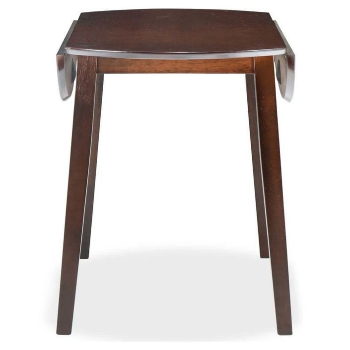 Table ronde bois et pieds hévéa massif foncé Verco D 90 cm - Photo n°4