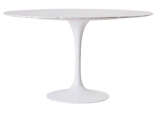 Table ronde design 100 cm en marbre blanc de Carrare - Photo n°1