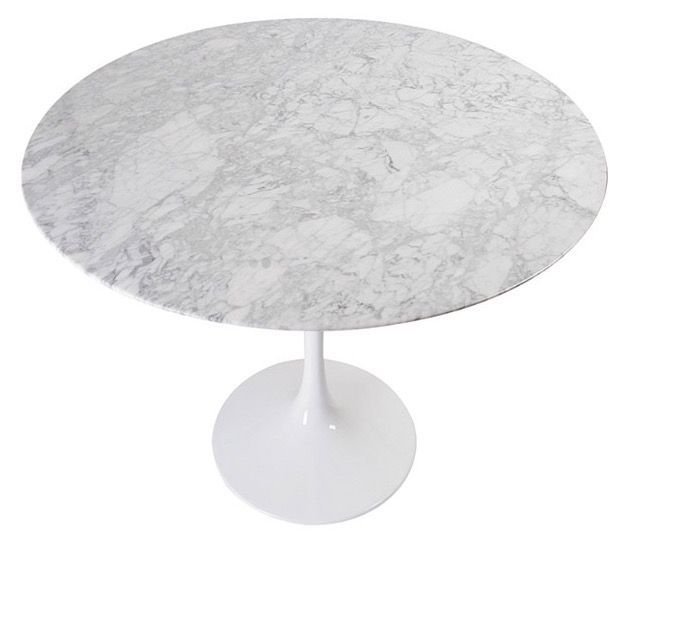 Table ronde design 120 cm en marbre blanc de Carrare - Photo n°3