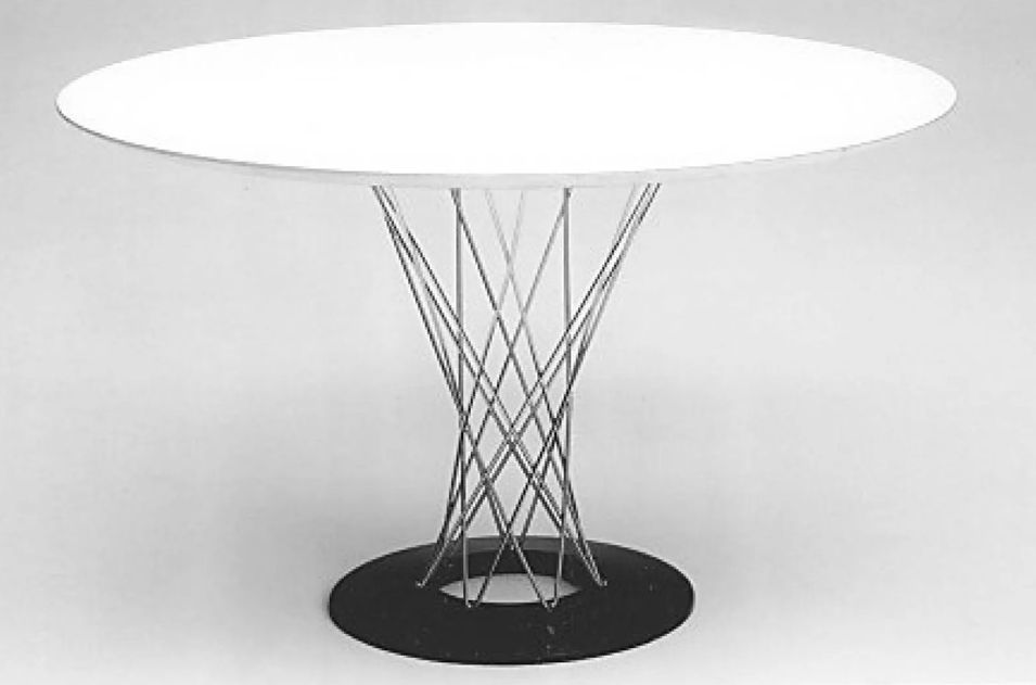 Table ronde design acier tressé et chromé et plateau en bois Kobuky 120 cm - Photo n°2