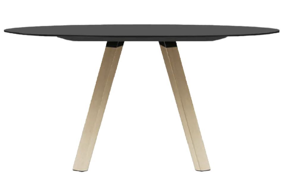 Table ronde design en bois et pieds en chêne massif naturel Bipola - Photo n°3