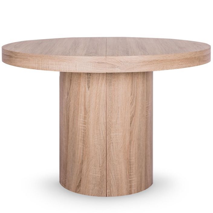 Table ronde extensible bois chêne sonoma Kiassy 110/310 cm - Photo n°1