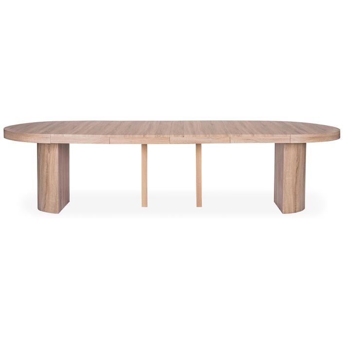 Table ronde extensible bois chêne sonoma Kiassy 110/310 cm - Photo n°2