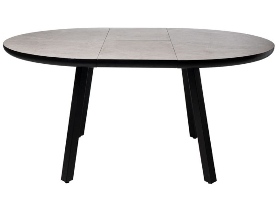 Table ronde éxtensible Katty – Effet marbre et pied noir pour intérieur ou éxtérieur - Photo n°5