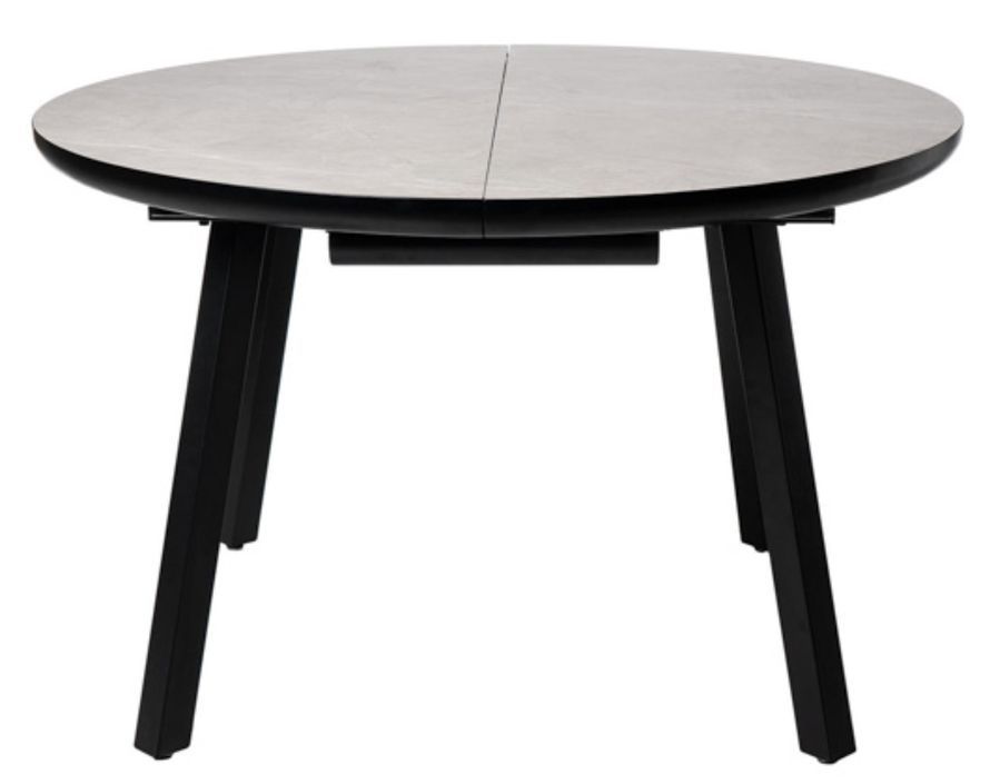 Table ronde éxtensible Katty – Effet marbre et pied noir pour intérieur ou éxtérieur - Photo n°9