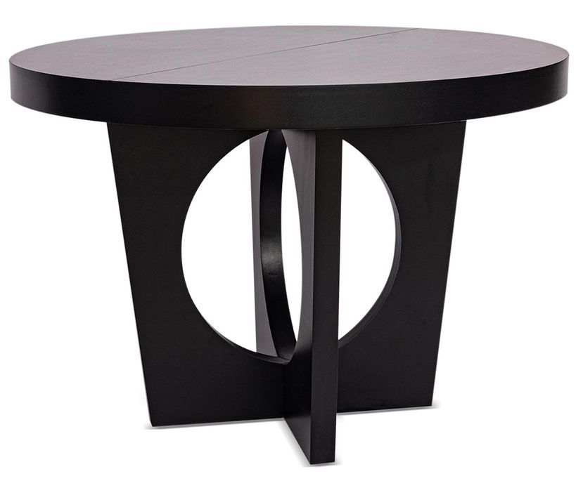 Table ronde extensible noir 110 à 260 cm jusqu'a 14 places Torin - Photo n°1