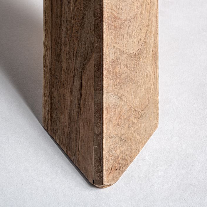 Table ronde bois massif de Mindi et verre trempé Varila 130 cm - Photo n°4
