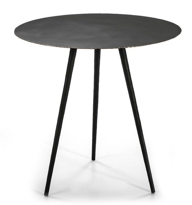 Table ronde métal noir et doré D 77 cm - Photo n°1