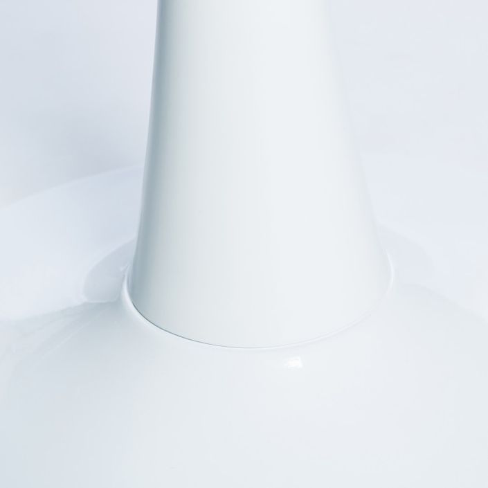 Table ronde moderne blanc laqué Bosika 100 cm - Photo n°2
