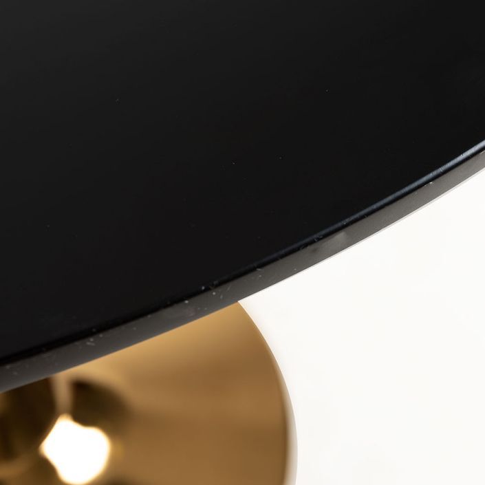 Table ronde moderne bois noir et pied métal doré Tulipa 80 cm - Photo n°3