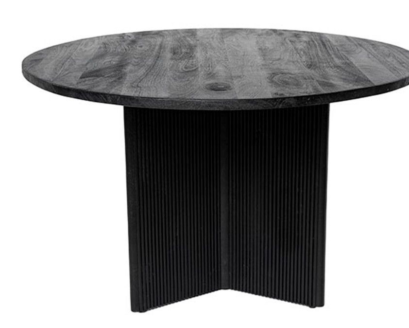 Table ronde moderne en bois noir Vazir – Élégance et originalité - Photo n°1