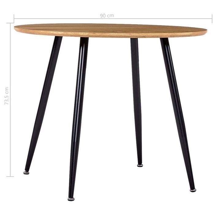 Table ronde plateau bois clair et pieds metal noir Sanda 90 cm - Photo n°4