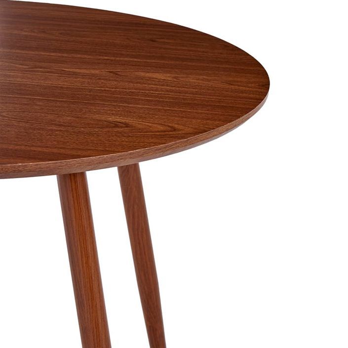 Table ronde plateau bois foncé et pieds metal marron Sanda 90 cm - Photo n°5